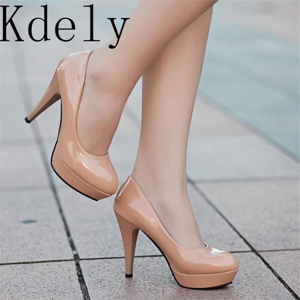 dress shoes women pumps fashion classic patent leather high heels nude sharp head paltform wedding plus size 34-42, Black
dress shoes women pumps fashion classic patent leather high heels nude sharp head paltform wedding plus size 34-42, Black