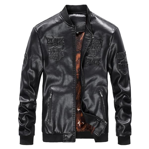 mens jacket winter men motorcycle pu leather jackets casual embroidery biker bomber coat zipper fleece overcoat 4xl clothes 4xl, Black
mens jacket winter men motorcycle pu leather jackets casual embroidery biker bomber coat zipper fleece overcoat 4xl clothes 4xl, Black