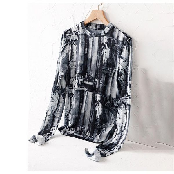 women's t-shirt 2021 summer style 3d oil painting printing long-sleevedt-shirt high elastic breathable inner and outer wear slim top, White
women's t-shirt 2021 summer style 3d oil painting printing long-sleevedt-shirt high elastic breathable inner and outer wear slim top, White