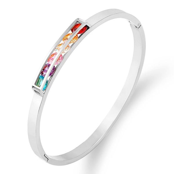 bangle 2021 silver colorful rhinestone bracelet titanium steel sliver bangles for women jewelry bracelets with stones accessories, Black
bangle 2021 silver colorful rhinestone bracelet titanium steel sliver bangles for women jewelry bracelets with stones accessories, Black