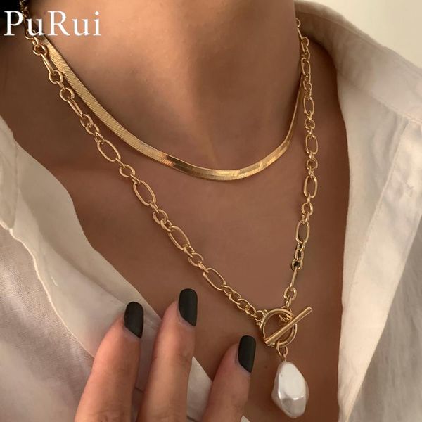 fashion baroque irregular pearl pendant necklace for women asymmetric snake chain choker necklaces jewelry collier de perles chokers, Golden;silver
fashion baroque irregular pearl pendant necklace for women asymmetric snake chain choker necklaces jewelry collier de perles chokers, Golden;silver