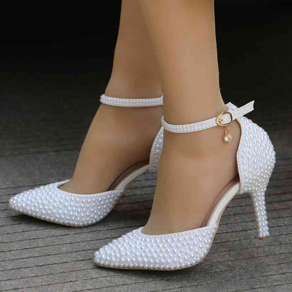 sandals pointed toe white pearl wedding thin bridal high heels shoes female party ankle strap sandals, Black
sandals pointed toe white pearl wedding thin bridal high heels shoes female party ankle strap sandals, Black