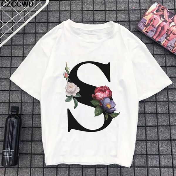 26 english alphabet s men t shirt printed harajuku casual white female summer couples fashion, White;black
26 english alphabet s men t shirt printed harajuku casual white female summer couples fashion, White;black