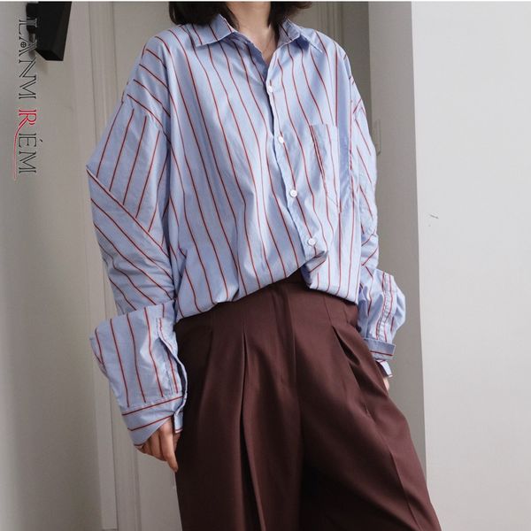 summer fashion women clothing turn-down collar full sleeves striped big size loose shirt female blouse wl05805 210507, White
summer fashion women clothing turn-down collar full sleeves striped big size loose shirt female blouse wl05805 210507, White