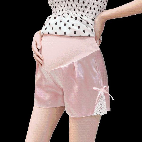 maternity bottoms 758# summer thin silk feel chiffon underpants wide leg loose belly shorts clothes for pregnant women sleep home wear, White 
maternity bottoms 758# summer thin silk feel chiffon underpants wide leg loose belly shorts clothes for pregnant women sleep home wear, White