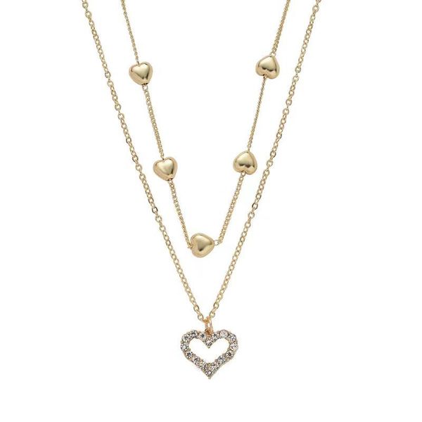 heart necklace double layer chain shining zircon women clavicle choker wedding party fashion jewelry gifts pendant necklaces, Silver
heart necklace double layer chain shining zircon women clavicle choker wedding party fashion jewelry gifts pendant necklaces, Silver