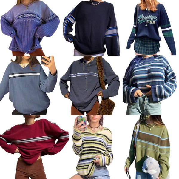 women's sweaters harajuku preppy style oversized knitted pullovers autumn winter loose y2k fairycore grunge vintage jumpers women cloth, White;black
women's sweaters harajuku preppy style oversized knitted pullovers autumn winter loose y2k fairycore grunge vintage jumpers women cloth, White;black