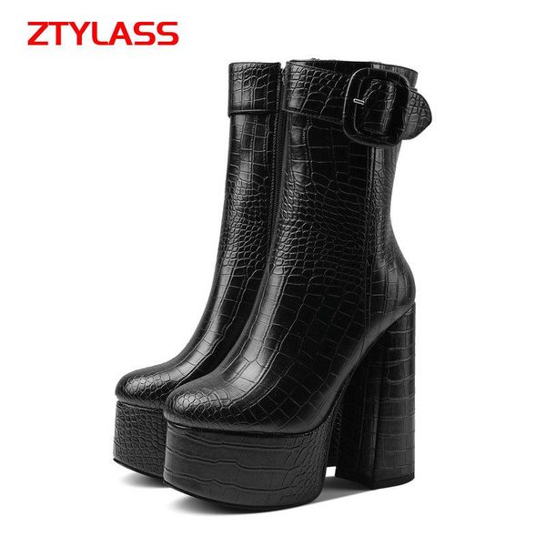 boots 2021 platform women faux crocodile skin square high heel ankle punk style autumn winter woman shoes black white
boots 2021 platform women faux crocodile skin square high heel ankle punk style autumn winter woman shoes black white