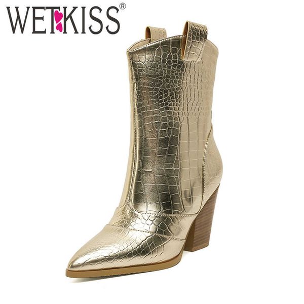 wetkiss western boots women pointed toe ankle boots faux short plush wedge heels emboss autumn winter shoes cowboy 210630, Black
wetkiss western boots women pointed toe ankle boots faux short plush wedge heels emboss autumn winter shoes cowboy 210630, Black