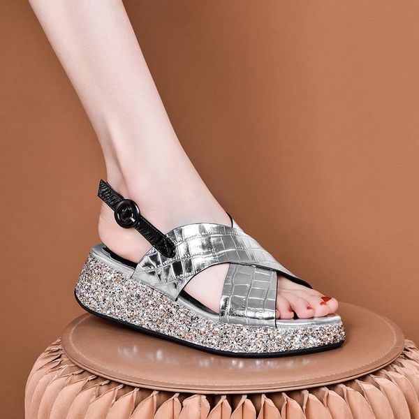 hollow peep toe female ladies shoes zapatos de mujer summer women sandals genuine leather bling wedges high heel platform, Black
hollow peep toe female ladies shoes zapatos de mujer summer women sandals genuine leather bling wedges high heel platform, Black