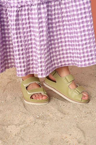 sandals green adjustable double-band, Black