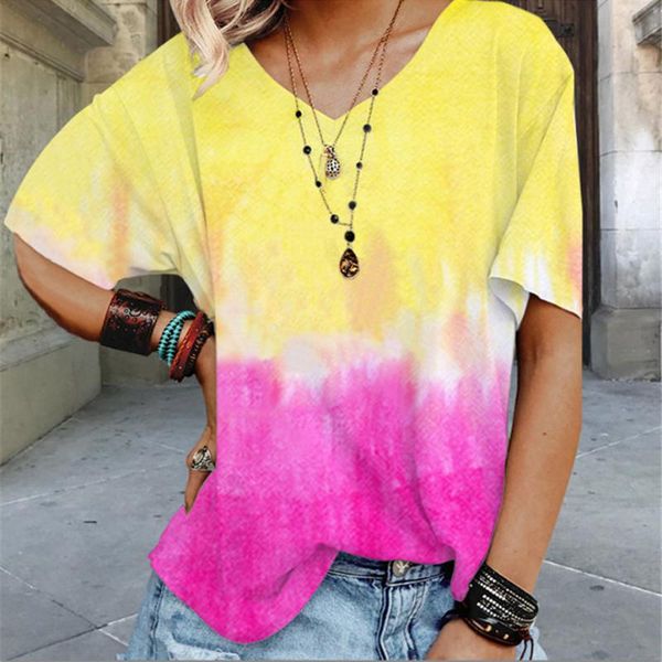 women's t-shirt gradient patchwork oversized summer 2021 women fashion short sleeve v-neck loose tee large size 3xl, White
women's t-shirt gradient patchwork oversized summer 2021 women fashion short sleeve v-neck loose tee large size 3xl, White