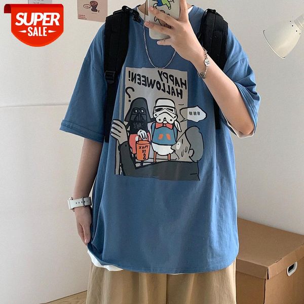 five-point sleeve t-shirt for boys, handsome and loose-fitting, short-sleeved clothes men with #zm8r, White;black
five-point sleeve t-shirt for boys, handsome and loose-fitting, short-sleeved clothes men with #zm8r, White;black