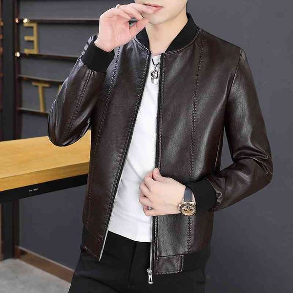 2021 autumn new men's pu leather jacket baseball collar business jacket korean casual men's jacket youth clothes, Black;brown
2021 autumn new men's pu leather jacket baseball collar business jacket korean casual men's jacket youth clothes, Black;brown