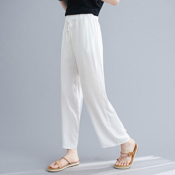 women's pants & capris female loose ankle-length summer solid color elastic waist thin women casual wide leg, Black;white
women's pants & capris female loose ankle-length summer solid color elastic waist thin women casual wide leg, Black;white