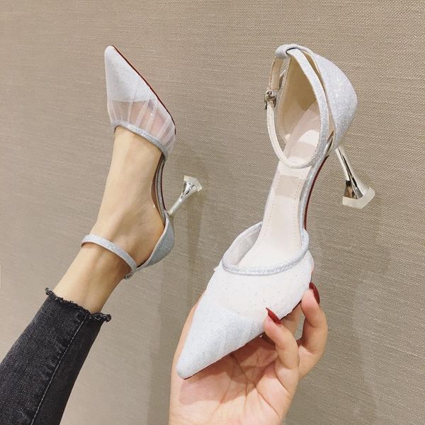 nets yarn fairy web celebrity sandals heels the spring/summer 2021 fine with pointed shoes women's, Black
nets yarn fairy web celebrity sandals heels the spring/summer 2021 fine with pointed shoes women's, Black
