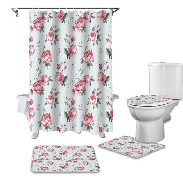 shower curtains pink rose flower watercolor painting durable waterproof curtain set bathroom rugs carpet toilet seat cover pad floor mat
shower curtains pink rose flower watercolor painting durable waterproof curtain set bathroom rugs carpet toilet seat cover pad floor mat