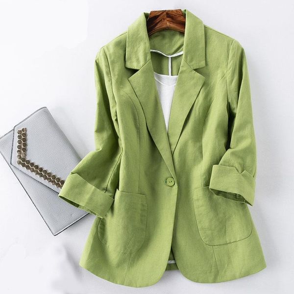 women's suits & blazers cotton linen small suit jacket autumn spring fashion slimming cropped sleeves women ladies blazer, White;black
women's suits & blazers cotton linen small suit jacket autumn spring fashion slimming cropped sleeves women ladies blazer, White;black