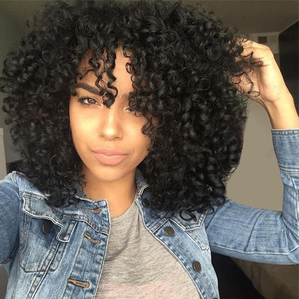 synthetic wigs afro kinky curly wig small hair fluffy explosive head medium long fiber short, Black
synthetic wigs afro kinky curly wig small hair fluffy explosive head medium long fiber short, Black