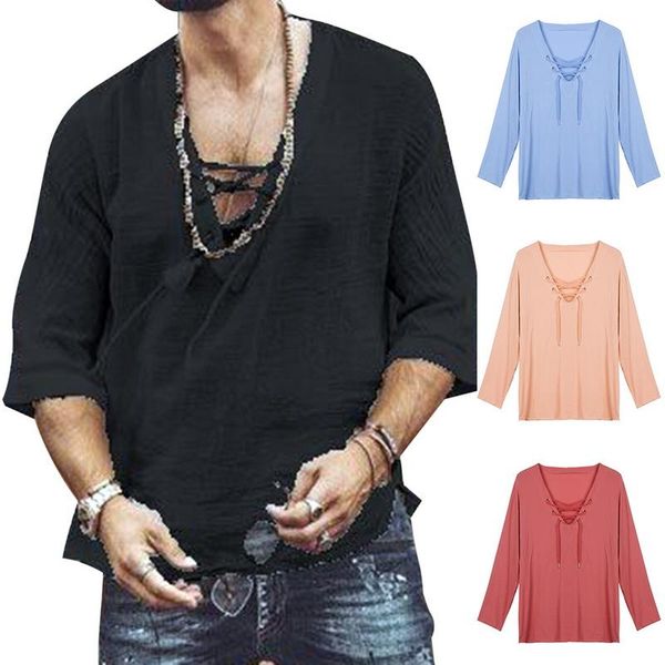 men's casual shirts shujin 2021 men medieval renaissance grooms pirate tunic larp costume lace up shirt middle age viking cosplay, White;black
men's casual shirts shujin 2021 men medieval renaissance grooms pirate tunic larp costume lace up shirt middle age viking cosplay, White;black
