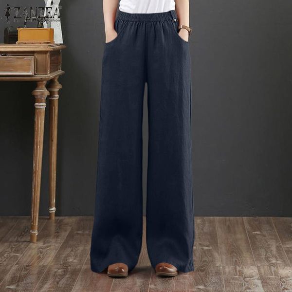 women's pants & capris zanzea women wide leg trousers summer elastic waist solid long vintage cotton pantalon casual loose harem palazz, Black;white
women's pants & capris zanzea women wide leg trousers summer elastic waist solid long vintage cotton pantalon casual loose harem palazz, Black;white
