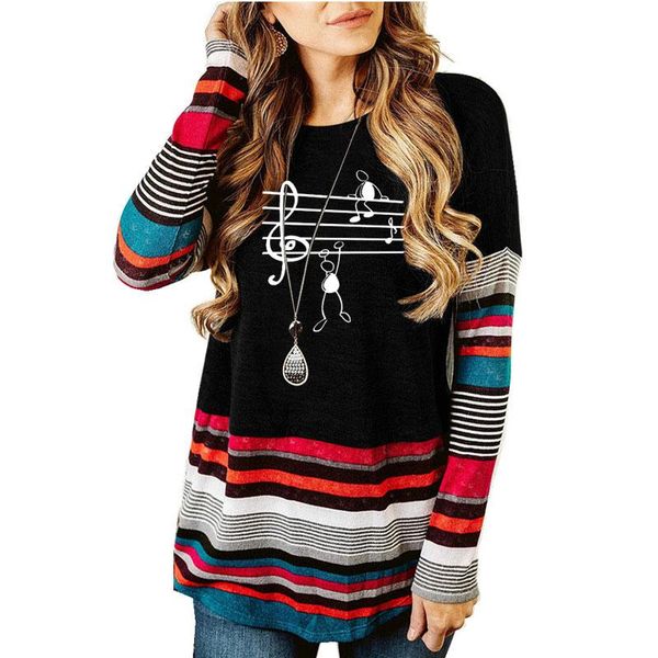 women's t-shirt music notes funny printed t shirt women autumn / winter animal long sleeve tshirts harajuku striped crew neck sweater t, White
women's t-shirt music notes funny printed t shirt women autumn / winter animal long sleeve tshirts harajuku striped crew neck sweater t, White