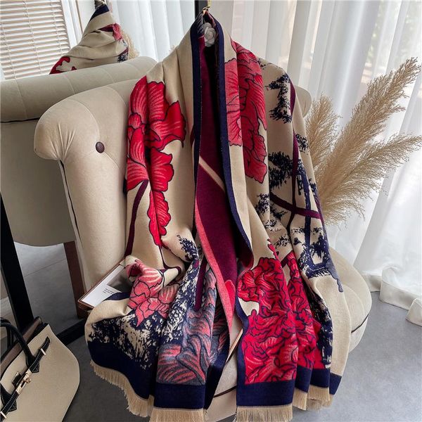 scarves 2021 retro floral scarf women witer cashmere warm pashmina thick blanket female fashion bufanda double sided stoles, Blue;gray
scarves 2021 retro floral scarf women witer cashmere warm pashmina thick blanket female fashion bufanda double sided stoles, Blue;gray