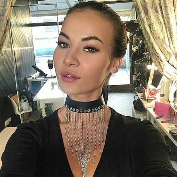 pendant necklaces mumu fashion leather black collar chain jewelry appealing neck sleeve toy for women, Silver
pendant necklaces mumu fashion leather black collar chain jewelry appealing neck sleeve toy for women, Silver