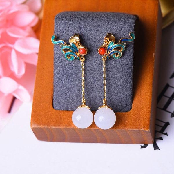 dangle & chandelier silver inlaid natural hetian white jade long earrings chinese style ancient flower charm elegant gilt light luxury lady
dangle & chandelier silver inlaid natural hetian white jade long earrings chinese style ancient flower charm elegant gilt light luxury lady