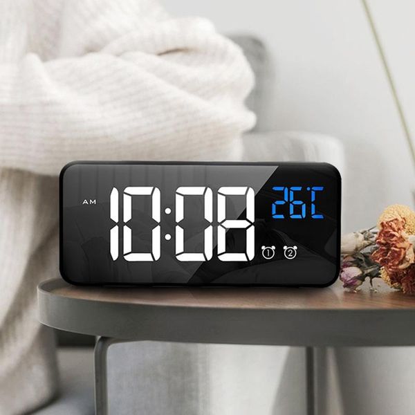 other clocks & accessories dim mode alarm clock mirrored led digital mute music bedroom beside desk rechargeable 4 level brightness home bel 
other clocks & accessories dim mode alarm clock mirrored led digital mute music bedroom beside desk rechargeable 4 level brightness home bel