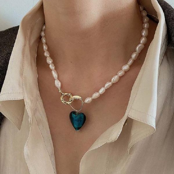 pendant necklaces handmade pink blue green glasss heart for women girls irregular simulated pearl chain chokers necklace jewelry, Silver
pendant necklaces handmade pink blue green glasss heart for women girls irregular simulated pearl chain chokers necklace jewelry, Silver
