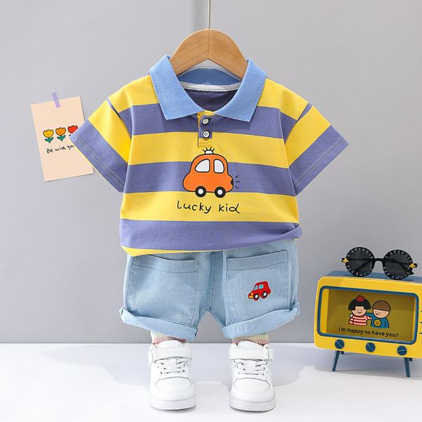 new good quality factory price fashion selling childrens lapel striped short-sleeved polo shirt two-piece suit, White
new good quality factory price fashion selling childrens lapel striped short-sleeved polo shirt two-piece suit, White
