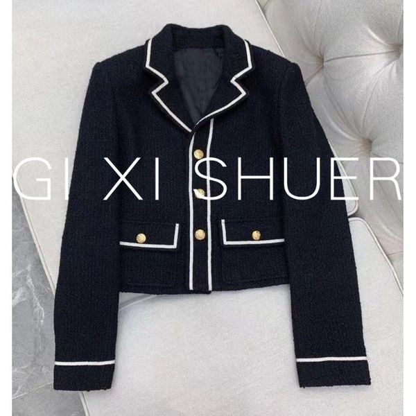 women's jackets jacket black stitching long-sleeved lapel elegant single-breasted coat 2021, Black;brown
women's jackets jacket black stitching long-sleeved lapel elegant single-breasted coat 2021, Black;brown