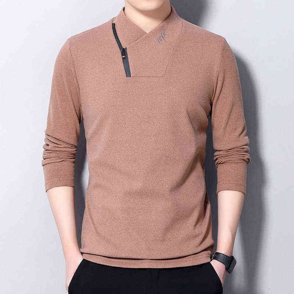 spring and autumn double-sided cashmere t-shirt inclined zipper v-neck sweater men's long sleeve thin bottomed shirt, White;black
spring and autumn double-sided cashmere t-shirt inclined zipper v-neck sweater men's long sleeve thin bottomed shirt, White;black
