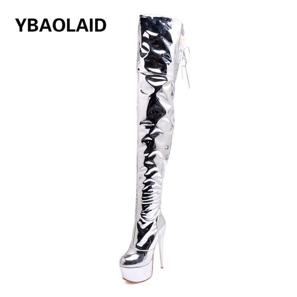 boots silver shiny 16cm super high heel over the knee patent leather catwalk model fashionable nightclub party long, Black
boots silver shiny 16cm super high heel over the knee patent leather catwalk model fashionable nightclub party long, Black
