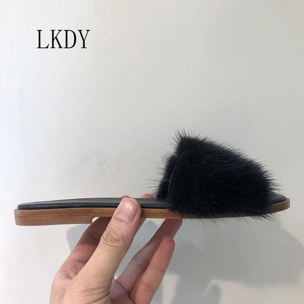 slippers 2021 lkdy women genuine leather stitching flat gold lock decoration real hair casual sandals, Black
slippers 2021 lkdy women genuine leather stitching flat gold lock decoration real hair casual sandals, Black