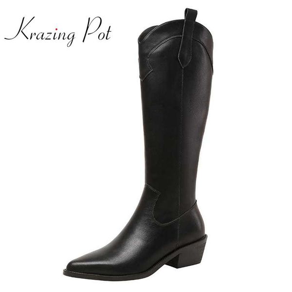 boots krazing pot 2022 winter arrival cow split leather pointed toe high heels western young lady basic thigh l60, Black
boots krazing pot 2022 winter arrival cow split leather pointed toe high heels western young lady basic thigh l60, Black