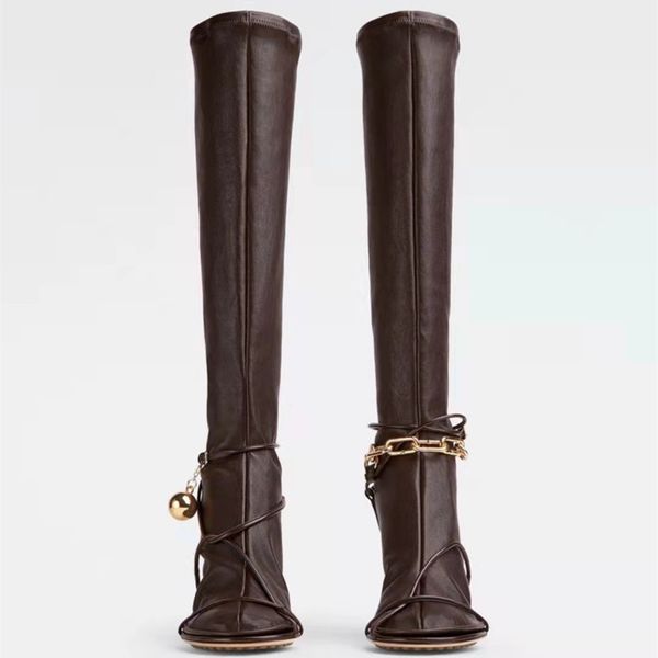 new women autumn 2021 knee high boots metal chain bell pattern winter fashion boot removable elastic leather socks shoes, Black
new women autumn 2021 knee high boots metal chain bell pattern winter fashion boot removable elastic leather socks shoes, Black