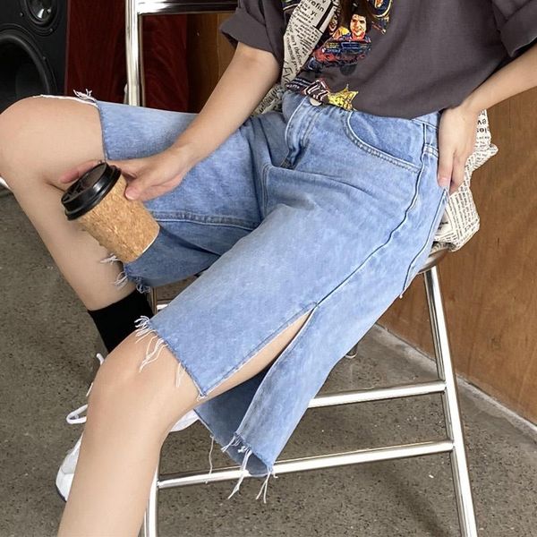 women's shorts women casual summer denim high waist tassel side split female straight jean 2021 fashion ladies loose streetwear, White;black
women's shorts women casual summer denim high waist tassel side split female straight jean 2021 fashion ladies loose streetwear, White;black