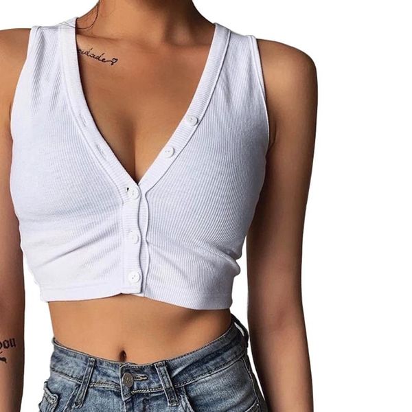 women's tanks & camis fashion women ladies solid tank sleeveless button deep v neck summer slim casual short clothes, White
women's tanks & camis fashion women ladies solid tank sleeveless button deep v neck summer slim casual short clothes, White