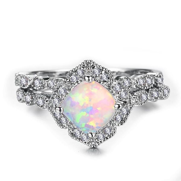 wedding rings luxury female blue white opal ring set vintage silver color for women solitaire bridal square engagement, Slivery;golden
wedding rings luxury female blue white opal ring set vintage silver color for women solitaire bridal square engagement, Slivery;golden