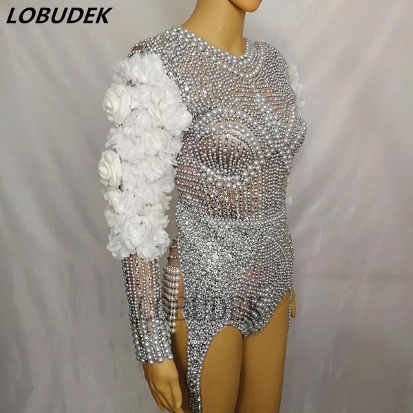 women luxurious dance clothing silver rhinestones pearls petal sleeve bodysuit jazz team costume party show women's jumpsuits & rompers, Black;white
women luxurious dance clothing silver rhinestones pearls petal sleeve bodysuit jazz team costume party show women's jumpsuits & rompers, Black;white