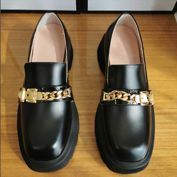 dress shoes metal chain buckle talons hauts platform female round toe pumps designer loafers leather casual zapatillas, Black
dress shoes metal chain buckle talons hauts platform female round toe pumps designer loafers leather casual zapatillas, Black