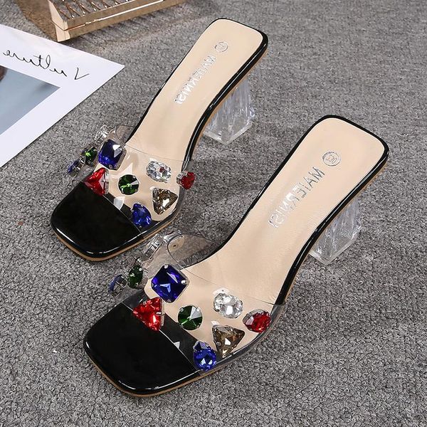 slippers 2021 korean word stiletto simple casual waterproof high heels sandals plus size 35-45 46, Black
slippers 2021 korean word stiletto simple casual waterproof high heels sandals plus size 35-45 46, Black