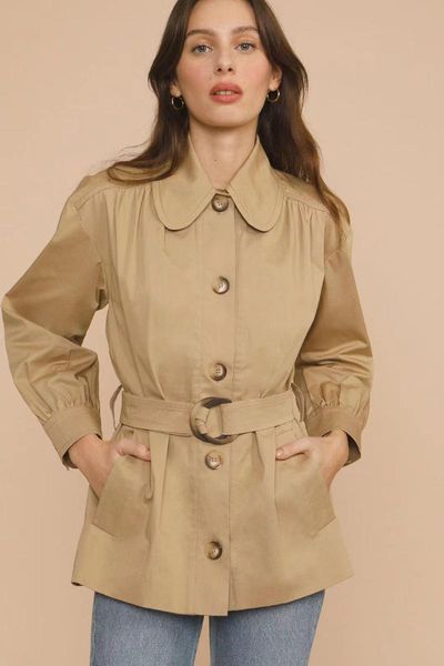 women's trench coats autumn and winter 2021 simple lapel lace up short windbreaker coat women, Tan;black
women's trench coats autumn and winter 2021 simple lapel lace up short windbreaker coat women, Tan;black