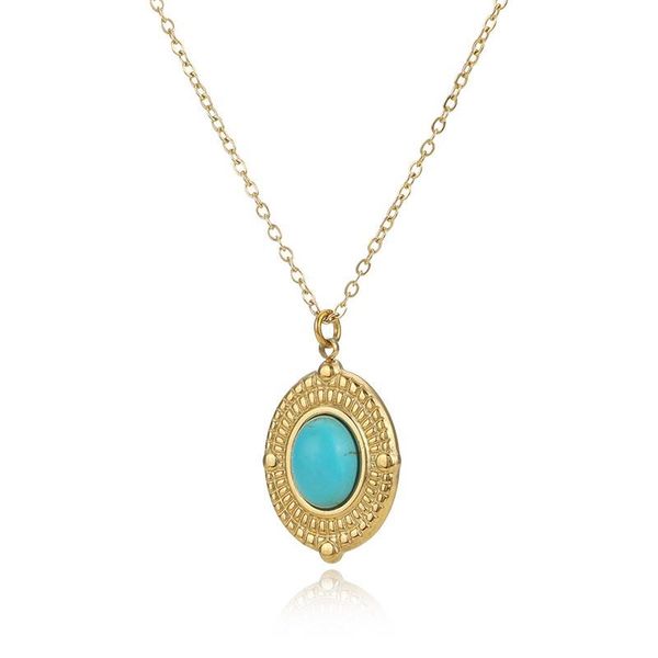 pendant necklaces bohemian blue natural stone for women oval shape geometric textured charm collar colar jewelry, Silver
pendant necklaces bohemian blue natural stone for women oval shape geometric textured charm collar colar jewelry, Silver