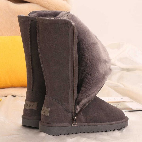 2021 winter korean cowhide snow boots women's leather long tube northeast cotton sho inner zipper psh thickened high, Black 
2021 winter korean cowhide snow boots women's leather long tube northeast cotton sho inner zipper psh thickened high, Black