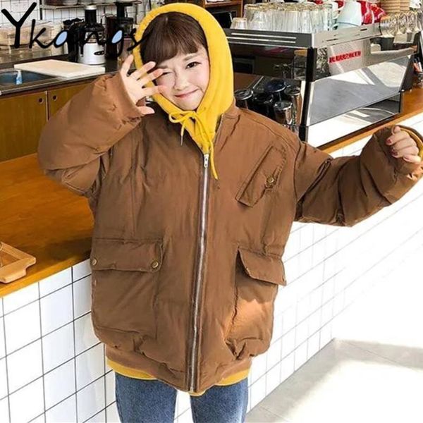 women's down & parkas korean style solid loose short coat cotton-padded student parka bf sweet warm outrewear winter harajuku zipper ja, Black
women's down & parkas korean style solid loose short coat cotton-padded student parka bf sweet warm outrewear winter harajuku zipper ja, Black