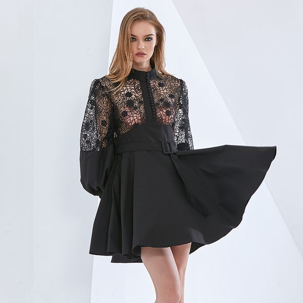dresses see through white for women stand collar lantern sleeve high waist sashes patchwork lace es female, Black;gray
dresses see through white for women stand collar lantern sleeve high waist sashes patchwork lace es female, Black;gray