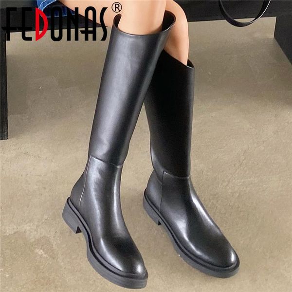 boots fedonas autumn winter brand arrival women knee-high genuine leather fashion concise low heels casual long shoes woman, Black
boots fedonas autumn winter brand arrival women knee-high genuine leather fashion concise low heels casual long shoes woman, Black